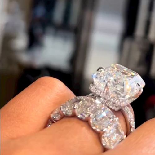 Luxury Emerald Cut S925 Silver Wedding Ring Set