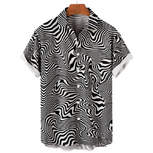 Trendy Animal Print Short Sleeve Shirt
