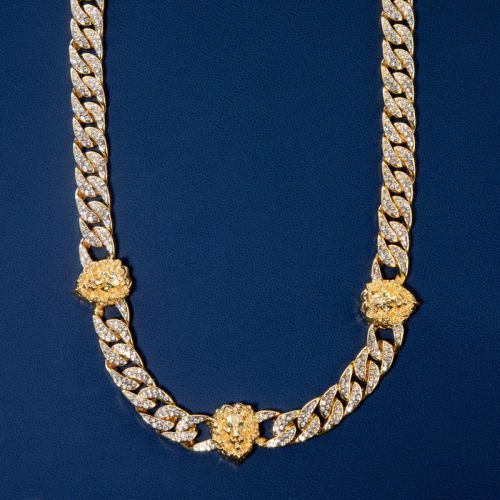 Iced Lion 13mm Cuban Chain Necklace