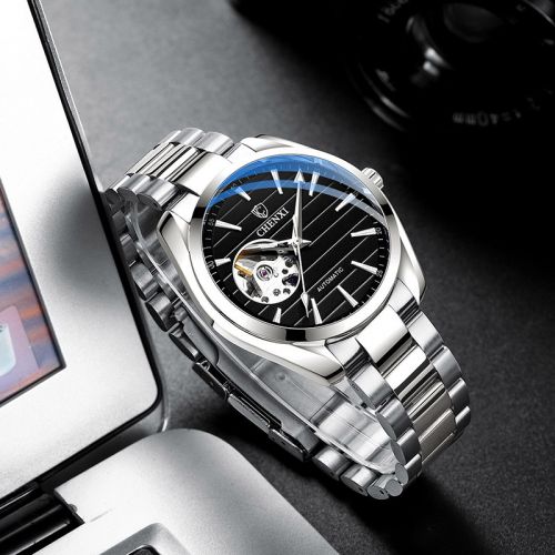 43mm Hollow Automatic Mechanical  Stainless Steel Watch
