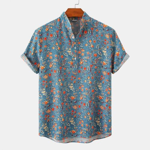 Camouflage Floral Print Resort Shirt