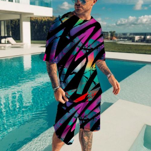 Personalized Colorful Print Sports Two-Piece Suit