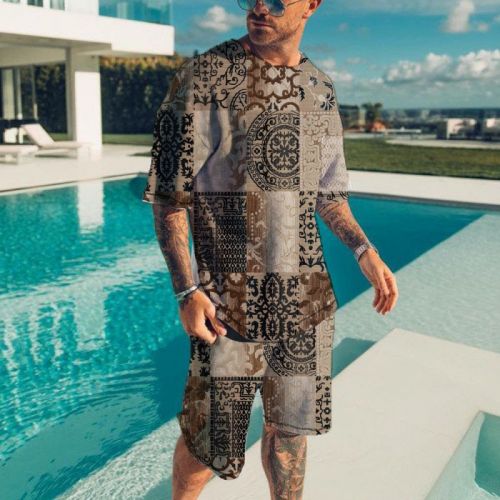 Personalized Colorful Print Sports Two-Piece Suit
