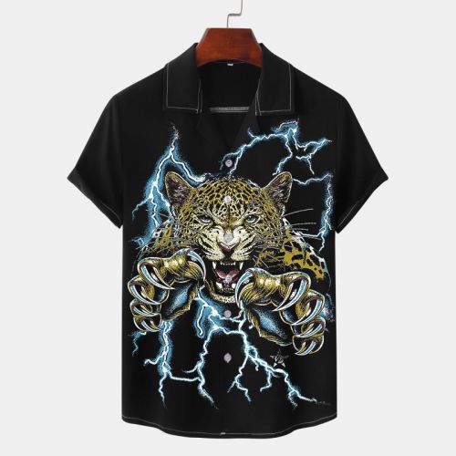 Tiger And Lion Print Shirt