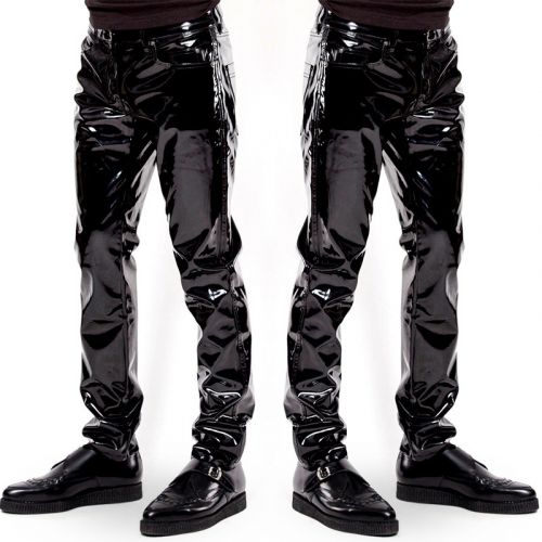 Men's Patent Leather Slim Pants