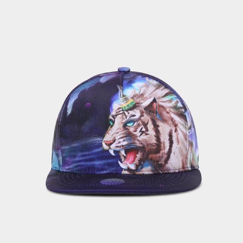 Tiger Head Print Snapback Hat