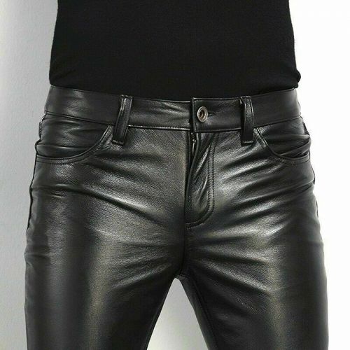 New Solid Color Skinny Leather Pants