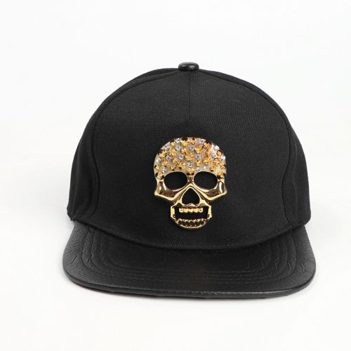 Gold Skull Snapback Hat