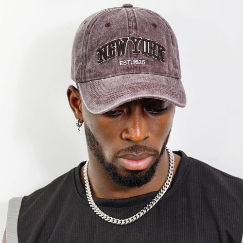 New York Embroidery Baseball Cap Trucker Dad Hat with Adjustable Buckle