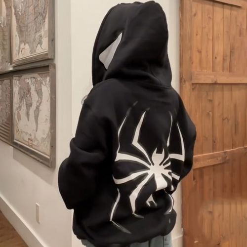 Street Spider Punk Zip Hoodie