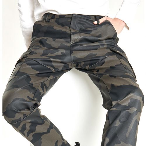 Camouflage American Casual Biker Leather Pants