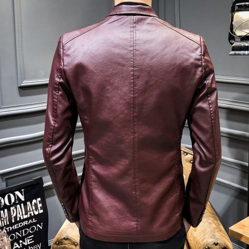 Slim Fit Fashion Jacket Leather Suit