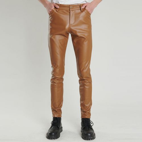 Stretch Slim Leather Pants