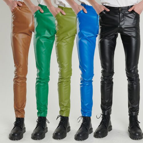 Stretch Slim Leather Pants