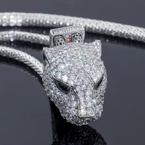 Micro Pave Moissanite Panther Chain in S925 Sterling Silver