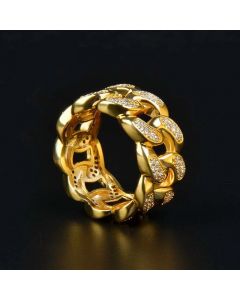 Iced Cuban Ring in Gold