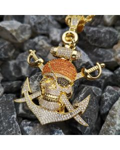 Iced Ghost Caribbean Pendant in Gold