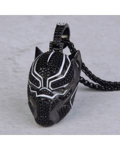 Iced Black Panther Pendant in Black Gold