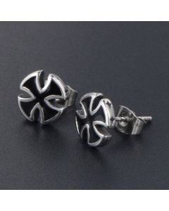 Titanium Steel Cross Stud Earrings