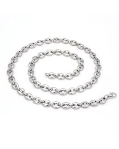 7mm 22" Coffee Bean Chain in Stainless Steel