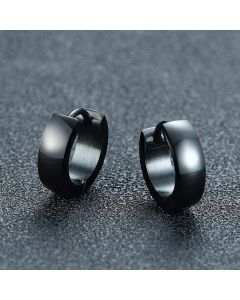 Stainless Steel Hoop Earrings in Black Gold