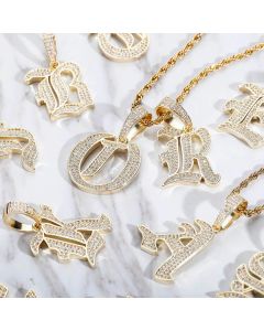 Iced Old English 26 Letters Pendant