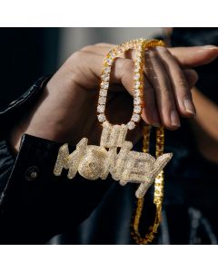 Iced Lil Money Pendant in Gold