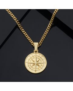 Compass Pendant in Gold