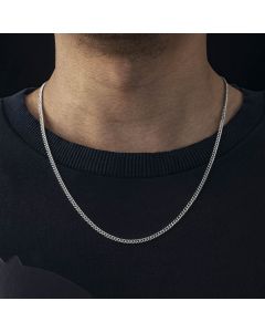 3mm Cuban Chain in White Gold
