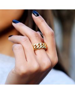 Women's 10mm Cuban Rings in Gold