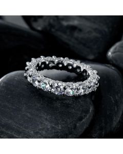 3.8 Ct Round Cut Micro Pave Band