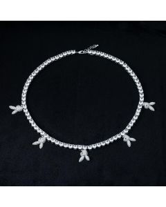 5mm Upside Down Bunny Heads Tennis Chain in White Gold