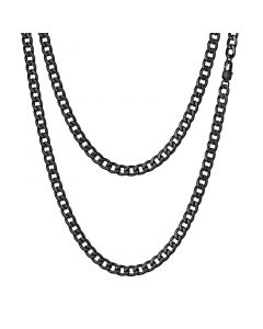 5mm Stainless Steel Cuban Chain in Black Gold