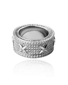 Men's North Star Stones Paved Band in White Gold