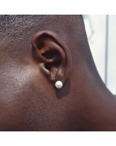 8mm White Freshwater Pearl Stud Earrings