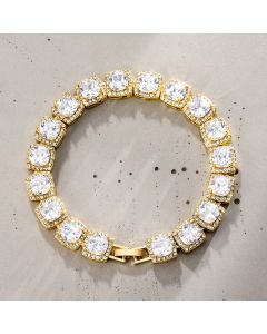 10mm Clustered Tennis Bracelet in Gold