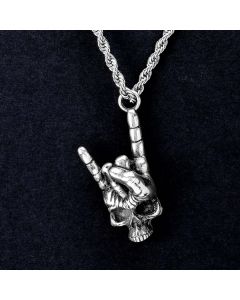 Rock and Roll Skull Hand Pendant