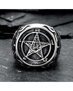 Pentagram Satanic  Stainless Steel Ring