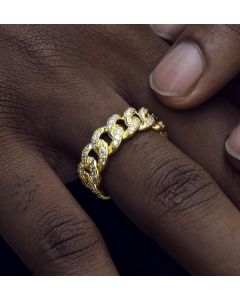 Iced 8mm Cuban Ring in Gold