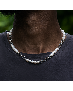 Freshwater Pearl With Stainless Steel Chain Necklace