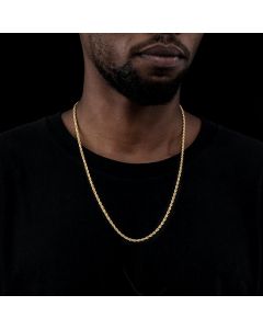 3mm 18K Gold Finish Rope Chain