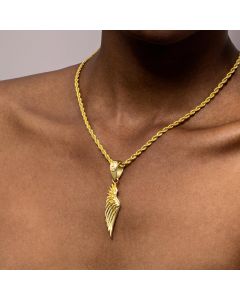 Women's Medium Angel Wing Pendant in Gold