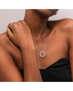 Women's Circle Paved Necklace
