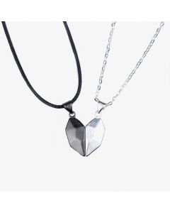 2Pcs Couple Heart Wising Stone Magnetic Pendant