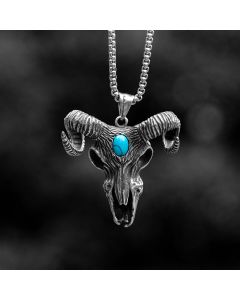 Ram GOAT with Turquoise Stainless Steel Pendant