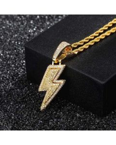 Iced Flash Pendant in Gold
