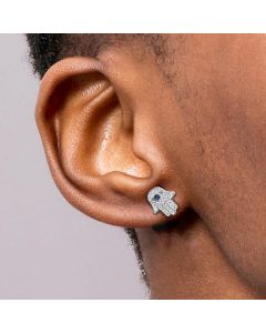 Women's Iced Hamsa Studs Earring