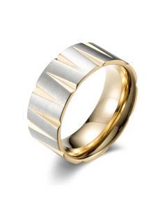 9mm Men's Cone Texture Band in Gold
