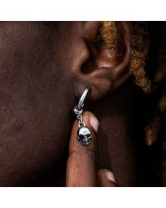 Skull Dangle Huggie Earrings