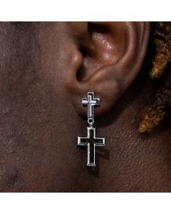 Double Hollow Cross Earrings